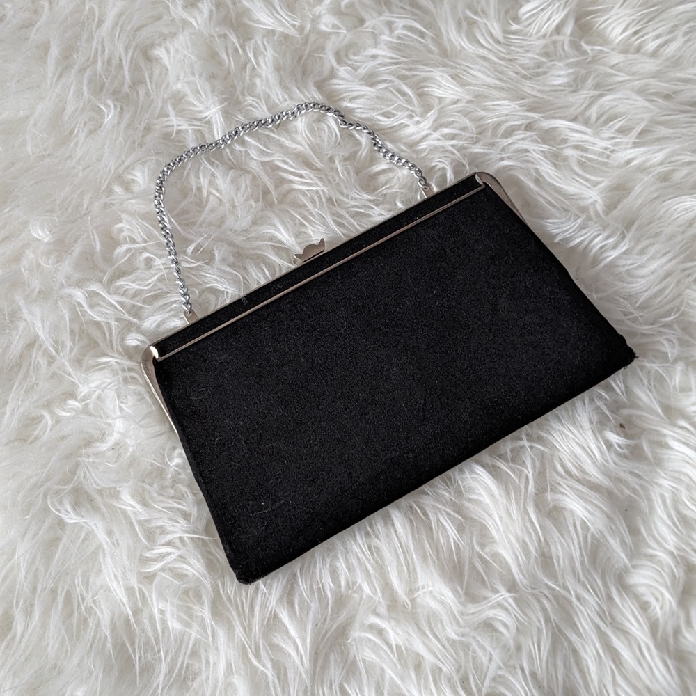 La Marguise Vintage Black & Silver Clutch